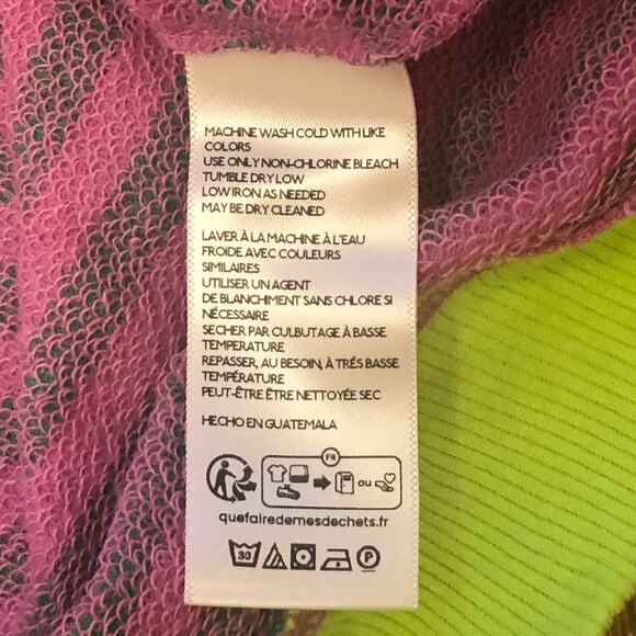 NWOT We the Free Free People Classic Striped Oversized Crewneck Pink Combo Small - Picture 11 of 13